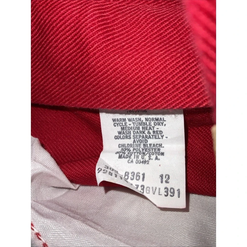 Vtg Lee Jeans Red Size 26x28 High Waist Straight Preppy‎ Chic Western Retro Glam